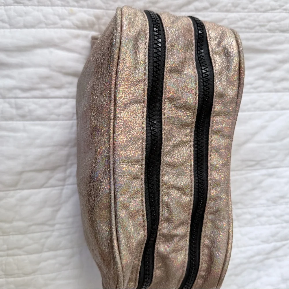 Holographic glittery Cosmetic Bag with Double Zipper
